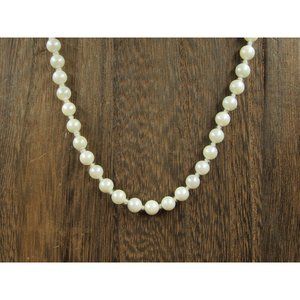 16" Sterling Silver Cord Style Faux Pearl Necklace Vintage Minimalist Everyday